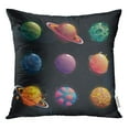 thumbnail image 1 of RYLABLUE Colorful Game Cartoon Fantasy Planets on Space Green Alien Throw Pillowcase Cushion Case Cover, 1 of 1