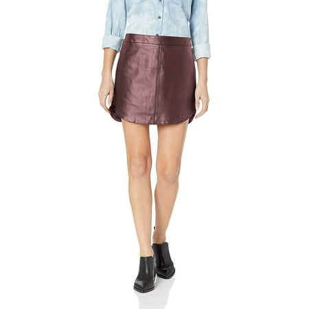 Womens Skirt Bordeaux Mini Conrad Leather Solid 4