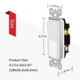 thumbnail image 5 of Double Single Pole Switch,GREENCYCLE 15Amp Paddle Rocker Light Switch, 120-277V, Grounding Rocker Switch for Lamp, Commercial Grade, UL Listed, White（2 Pack）, 5 of 13