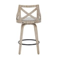 thumbnail image 5 of LumiSource White Washed Wood, Light Grey Fabric Charlotte Counter Stool - Set of 2, 5 of 8