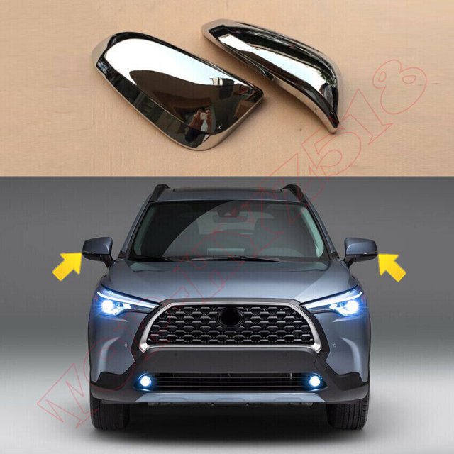 for Toyota for Corolla Cross 2022-23 Chrome Side Door Rearview Mirror Cover Trim Cap