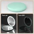 thumbnail image 5 of Compact Mirror, Lighted Travel Makeup Mirror with 1X/10X Magnifying Double Sided Dimmable Portable Pocket Mirror for Handbag and Pocket,Foldable Compact Mirror 3.5"L x 0.7"W, USB Charging (Green), 5 of 8