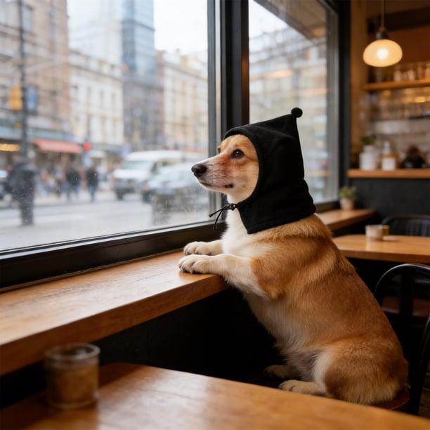 Pisexur Suministros para mascotas Gorro de invierno a prueba de viento para mascotas, capucha para perro, calentador de orejas para clima frío, correa ajustable para la bperros, gatos y animales