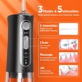 thumbnail image 3 of Bitvae Cordless Water Dental Flosser: 3 Modes, 5 Intensities, USB Rechargeable Teeth Cleaner for Effective Cleaning - Black, 3 of 5