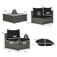 thumbnail image 4 of Costway 7PCS Patio Rattan Furniture Set Sectional Sofa Cushioned Garden Black, 4 of 9