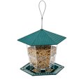 thumbnail image 3 of Bird Feeder for Outdoor Hanging, Clear Hexagon Plastic Seed Feeder with Rainproof Roof & Multi Perch Tray, Weather Resistant Hanging Bird Food Dispenser for Yard Garden Patio Backyard, 3 of 5