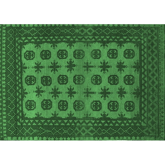 Ahgly Company Indoor Rectangle Southwestern Emerald Green Country Area Rugs, 6' x 9'