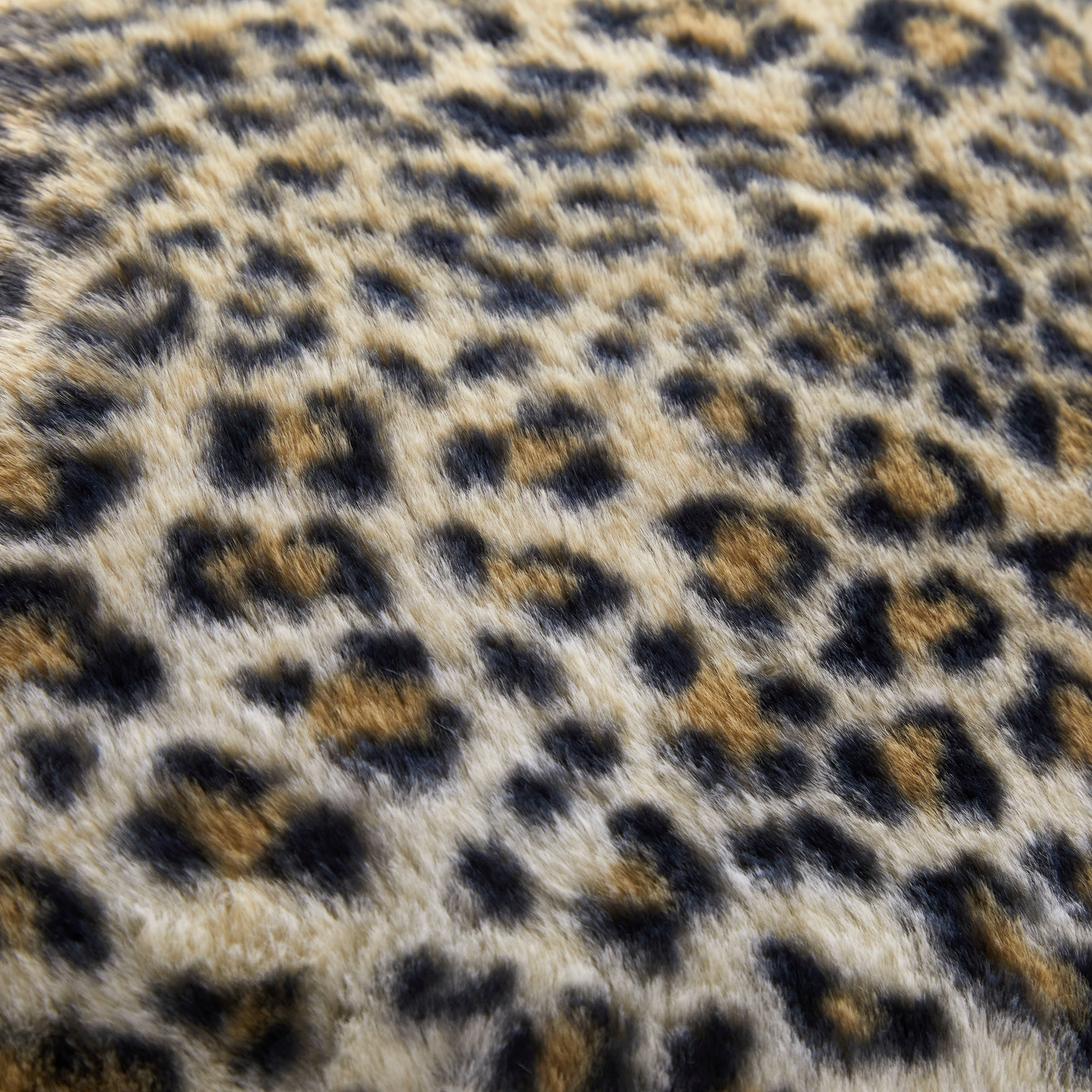 Sofia Home Leopard Print Faux Fur 20" x 20" Decorative Pillow by Sofia Vergara