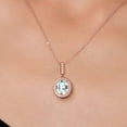 thumbnail image 3 of Gem Stone King 4.41 Ct Sky Blue Simulated Aquamarine 18K Rose Gold Plated Silver Pendant with Chain, 3 of 6
