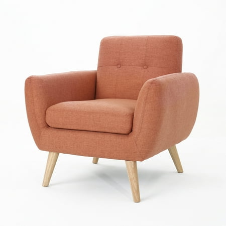 Joseline Mid Century Modern Petite Burnt Orange Fabric Club Chair Joseline Mid Century Modern Petite Burnt Orange Fabric Club Chair
