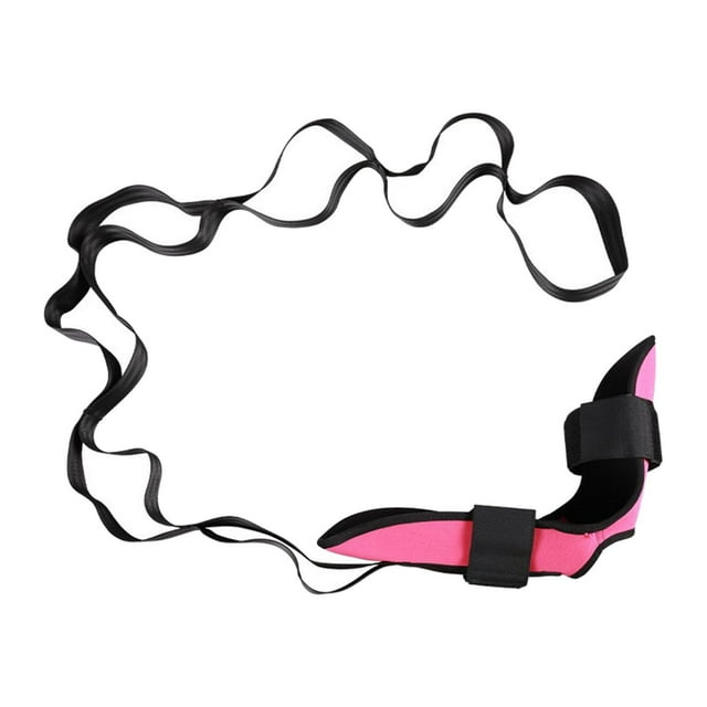 Estirador de pies y pantorrillas, correa de estiramiento de Yoga, banda elástica ajustable para cintura, pies y piernas, ensanchador de isquiotibiales Rosa