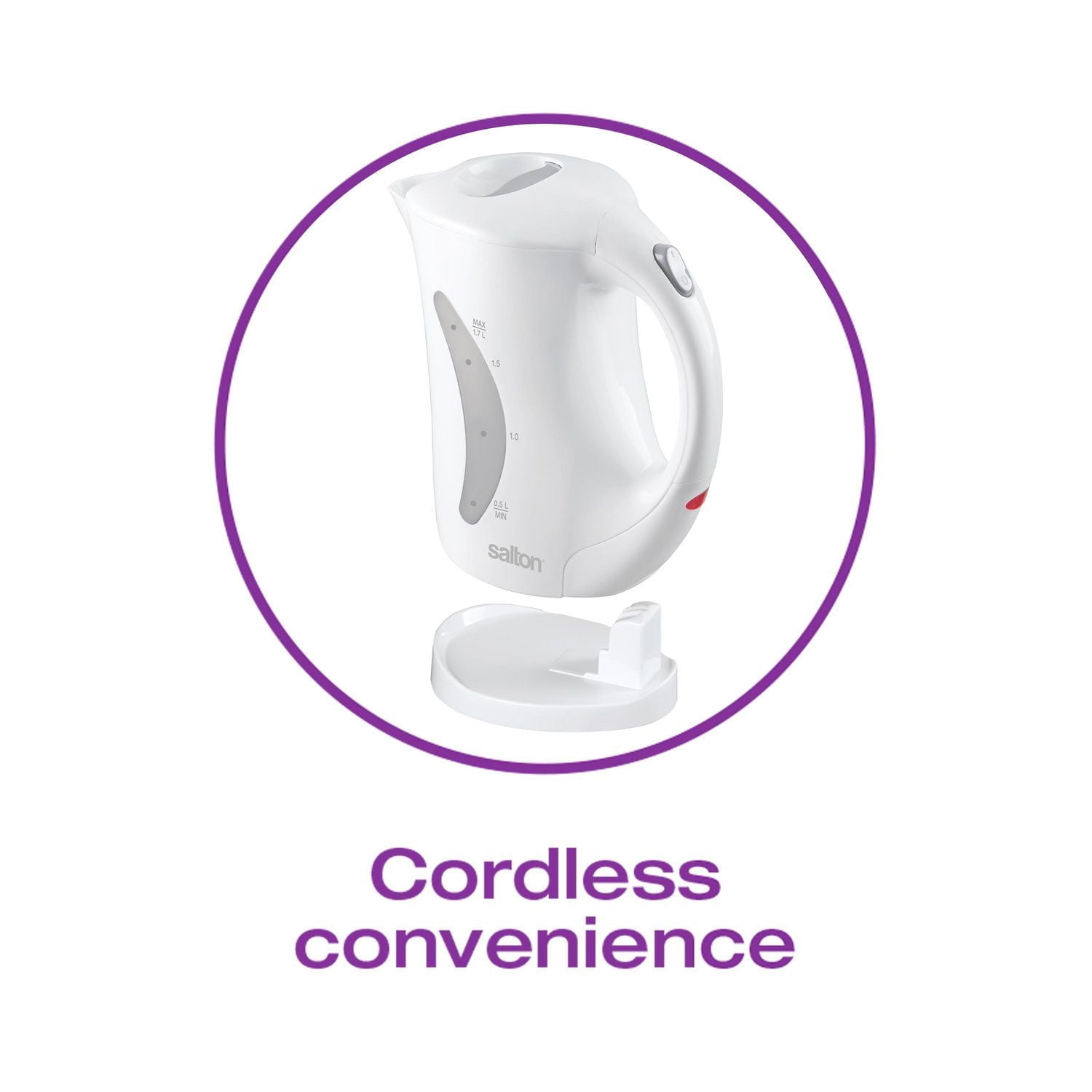 Salton Cordless Jug Kettle 1.7 Liter – White – 1500 watt
