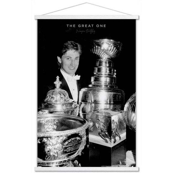 Wayne Gretzky - Trophies Wall Poster with Wooden Magnetic Frame, 22.375" x 34"