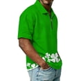 thumbnail image 4 of Men's St. Patrick's Day Shamrock Polo Shirt Short Sleeve Half Zip Casual Top, 4 of 9