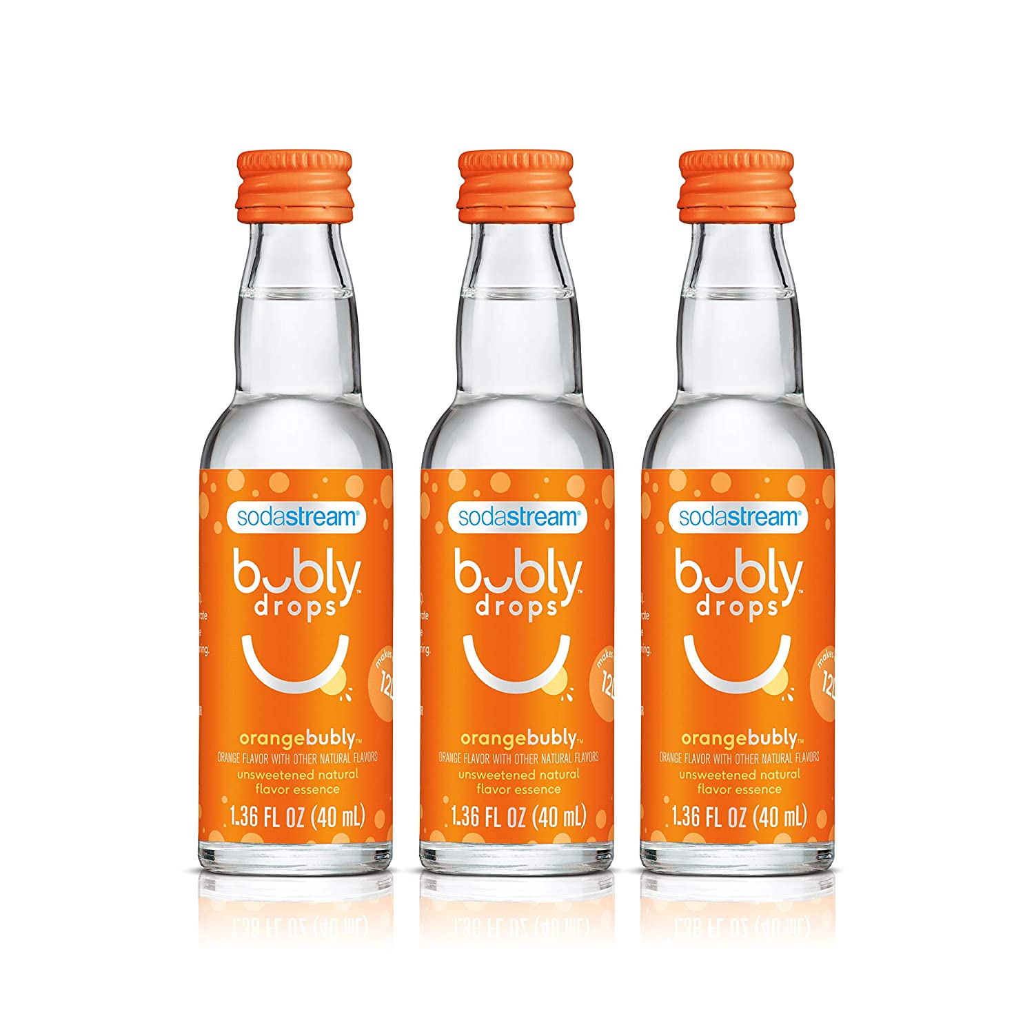 SodaStream bubly Drops Orange Flavored Drink Mix, 3 Count, 120 ml