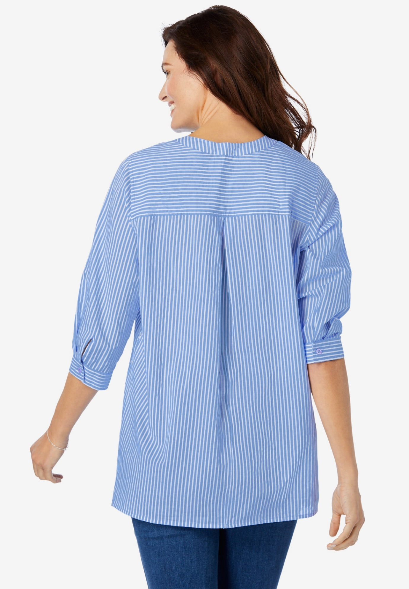Plus Size Embroidered Pintuck Tunic - image 2