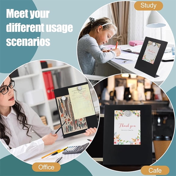 dgysar [Magnetic] 11x8.5 Inch Desktop Memo Display Board L-Shaped Metal Bulletin Stand for Office Notice Board Home Message Display Restaurant One Size 1-Pack