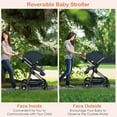 thumbnail image 4 of OLAKIDS 2 in 1 High Landscape Convertible Baby Stroller, Newborn Reversible Bassinet Pram, Foldable Pushchair with Adjustable Canopy, Aluminum Structure, 5-Point Harness for Infant Toddler, 4 of 9