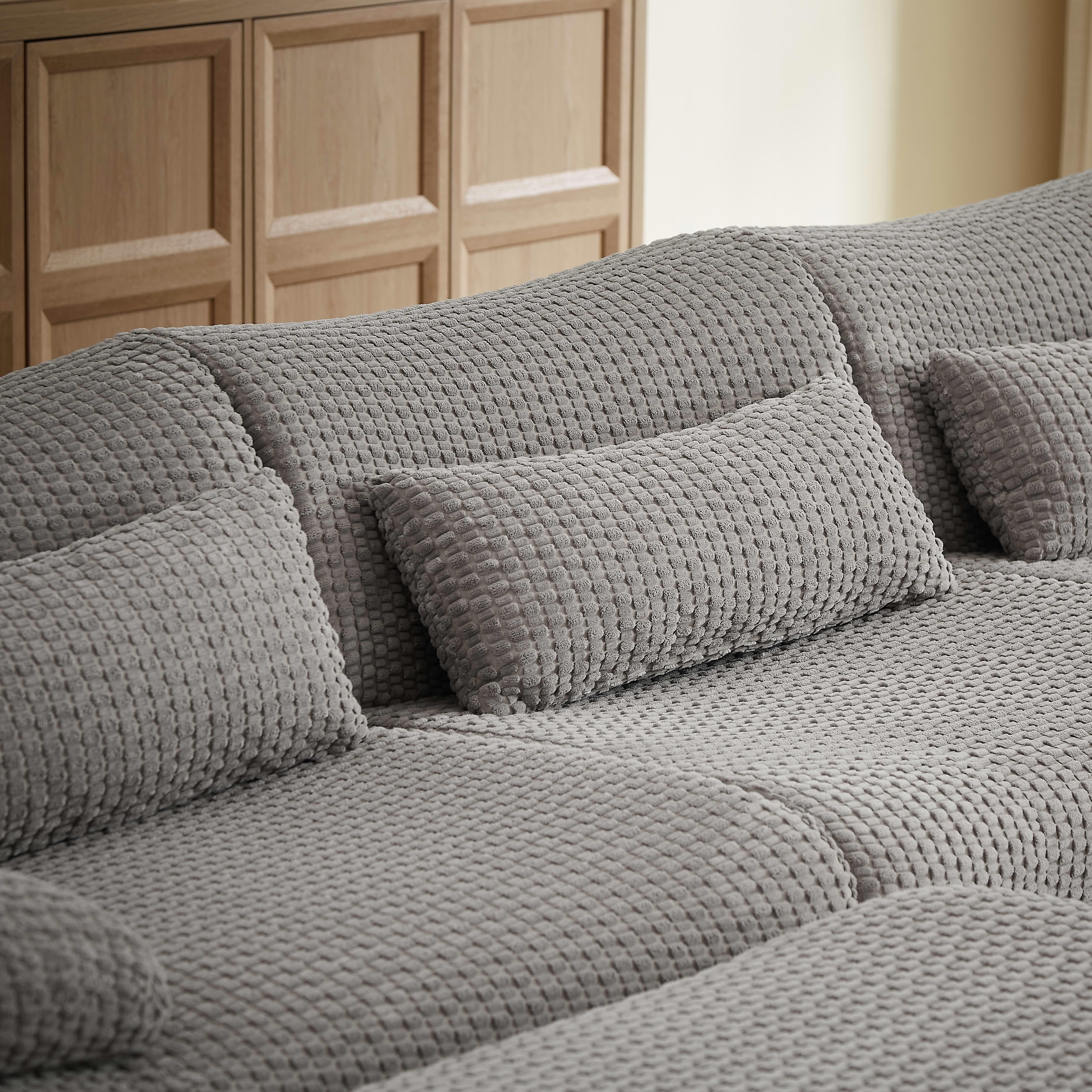 MAYEERTY Oversized Corduroy Cloud Sectional Sofa, Modular U-Shape, Minimalist for Living Room，No Assembly
