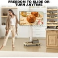 thumbnail image 5 of YANGLI Rolling TV Stand for 32 to 65 70 Inch TVs, Elegant Floor TV Stand with Wheels, Mobile TV Cart with 9 Levels of Height Adjustment for Optimal Viewing, White Floor Stand for Living Room, 5 of 8