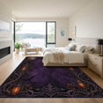 thumbnail image 3 of ODIKA 9'x12' Washable Area Rug Non-Slip, Chair-Friendly Dark Purple Gothic Elegance Design Victorian Inspired Motifs with Moonlit for Dining Room, Basement, Large Office, 3 of 7