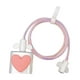 thumbnail image 4 of Cubierta protectora del cable del cargador Protector del cargador Protector del estuche del cargador del cable de protección del enchufe de carga , Rosa y blanco, 4 of 8