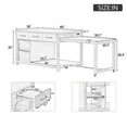 thumbnail image 2 of 100" Kitchen Island with Extendable Dining Table for 6-8, Oversized Rolling Kitchen Storage Cart with Charging Station, 3 Drawers and Open Shelves for Dining Room, Espresso, 2 of 9