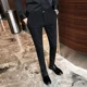 thumbnail image 5 of Pantalones de traje elásticos para hombre, de negocios, con trenzas, 9 pantalones de verano para hombre, de corte ajustado y drapeado, de sastrería social, 5 of 5