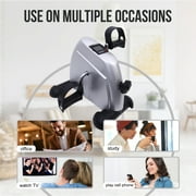 Mini Exercise Bike, Under Desk Bike Pedal Exerciser porable Foot Cycle Arm & Leg Peddler Machine with LCD Screen Displays,Silver