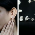 thumbnail image 3 of Rosec Jewels Moissanite Stud Earrings Teardrop - Wedding Earrings for Women (5x7 mm Pear Shape, D-VS1 Quality), 18K White Gold, 3 of 8