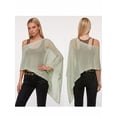 thumbnail image 2 of LMLYSoH Women's Knitted Poncho Fashion Lightweight Solid Color Off One Shoulder Shawl Wrap for Beach Party, 2 of 9