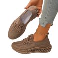 thumbnail image 4 of Domzle Women's Walking Shoes Slip On Tennis Sneakers Gym Workout Lightweight Non Slip Mesh Breathable Running Shoes for Women Light Brown, 4 of 7