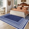 thumbnail image 5 of Nanan 5'x7' Modern Bordered Area Rug Geometric Carpet, Washable Stain-Resistant Non-Slip Rug for Living Room Bedroom Home Office, Blue, 5 of 10