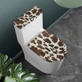 thumbnail image 2 of HELLHERO Cowhide Pattern Universal Lid Cover Set for Toilet & Reusable Elastic Bottom Stretch with 2-Piece Bathroom Toilet Lid Cover Set, 2 of 8