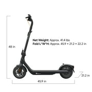 Segway DLX 2 Pro Electric Scooter, 18.6 mph Max Speed, 25 mile Range, UL Certified for Teens and Adults