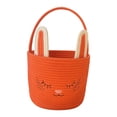 thumbnail image 2 of Cesta de conejito de Pascua con asa, adorable bolsa de golosinas vacía, organizador de almacenamiento Naranja, 2 of 9