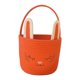 thumbnail image 2 of Cesta tejida con orejas de conejo de Pascua con asa para decoración de fiestas infantiles Naranja, 2 of 9