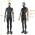 thumbnail image 4 of SHAREWIN Male Mannequin Dress Form Black Full Body Maniquine Model Stand Adjustable 73 inch Faceless Plastic Detachable Manequins Stand Metal Base Metal Connector, Rose Gold Head and Hands, 4 of 5