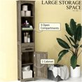 thumbnail image 6 of JERFIT 66.9" Tall Narrow Bathroom Cabinet with Barn Door, Freestanding Storage Organizer with Drawer & Shelves for Bathroom, Kitchen, Entryway in Weathered Gray Oak, 6 of 9