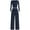 Navy, variant on PRETTYGARDEN Women's Fall Trendy 2 Piece Outfits Lounge Sets Long Sleeve Top Henley Shirts Wide Leg Pants Travel Clothes