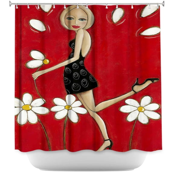 Shower Curtains - DiaNoche Designs by Denise Daffara - Loves Me Not Loves Me