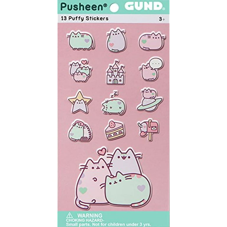 Pusheen Pastel 13-Piece Puffy Sticker Set