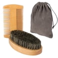 thumbnail image 6 of TSV Beard Brush and Mustache Comb Kit for Men, Boar Bristle Beard Brush, Wooden Grooming Comb, Bag Included, 6 of 8