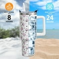 thumbnail image 3 of 40oz Cow Print Tumbler with Handle, Straw Lid & Vacuum Insulation - Pastel Stainless Steel Cup, Pet Lover Gift for Women Girls (1-Pack), 3 of 6
