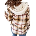thumbnail image 4 of TWY Women Plaid Print Shirt Button Hoodie Pockets Outwear, 4 of 4