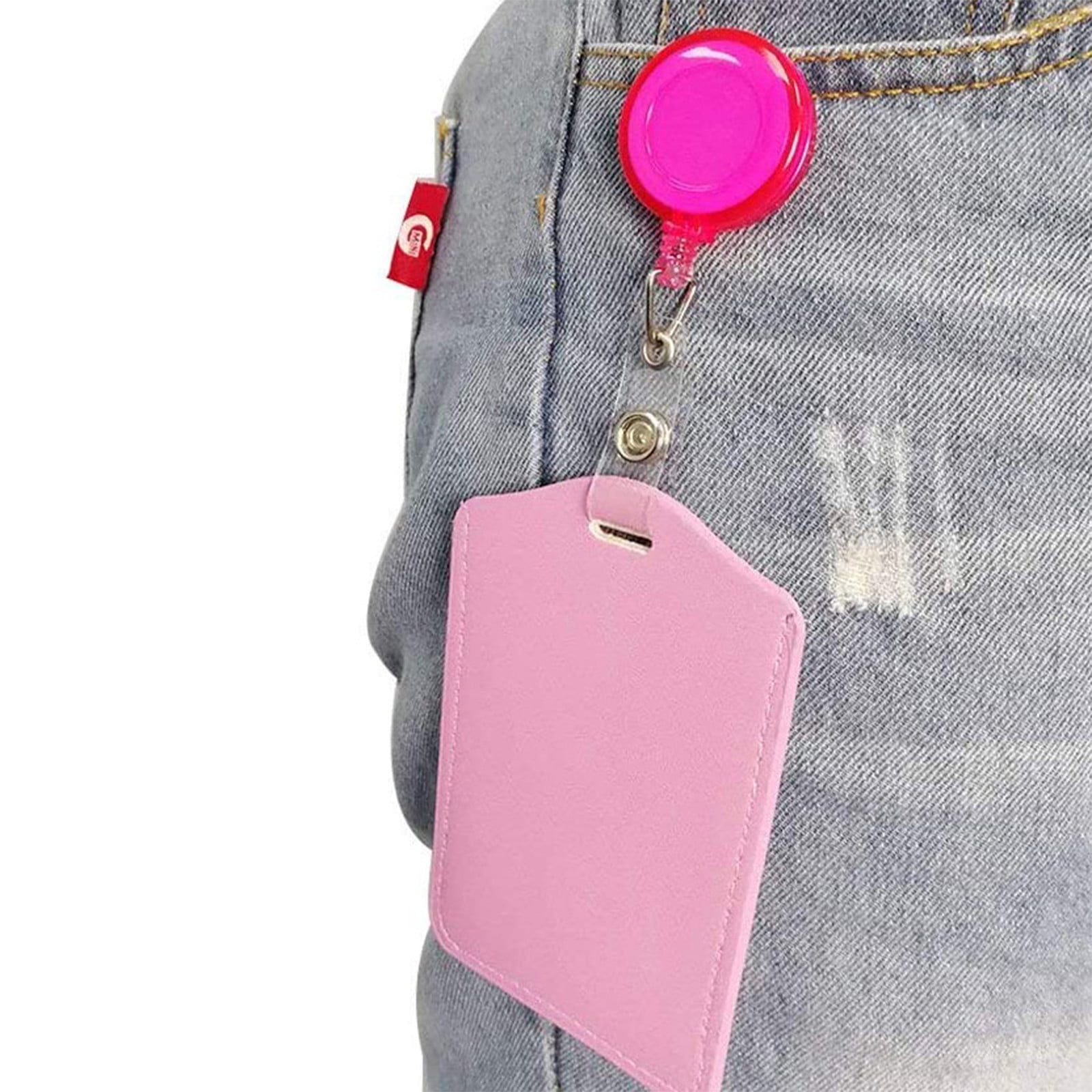 5 Packs 10PCS Retractable Badge Holder with Vaccination Card Clip for Nurses Teachers Security ID Card Holder Reel Spring Belt Clip Badge Reel for Work FAA Medical Staff Outdoor Sports Lovers