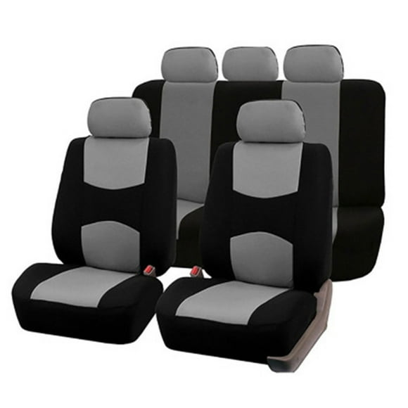 Amdohai 9pcs Universal Car Seat Cover Fine Quality Fashion Cloth Art Auto Interior Decoration Protect Covers Full Surround Headrest and Pad for Four Seasons Most Car, Truck, Suv, Van