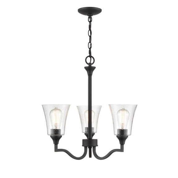 2113-MB-Millennium Lighting-Caily - 3 Light Chandelier-21 Inches Tall and 21 Inches Wide-Matte Black Finish    -Traditional Installation