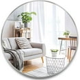thumbnail image 4 of Nmkwnr 42 Inch Metal Frame Vanity Mirror Round Wall Mirror for Bathroom, Living Room, Silver, 4 of 8