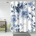 thumbnail image 2 of Shower Curtain Blue Watercolor Shower Curtains for Bathroom Decor Flower Floral Leaves Shower Curtain Sets with Hooks Waterproof Fabric Bath Curtain Small Stall 36" X 72", 2 of 4